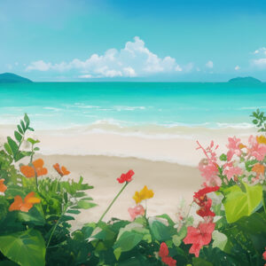 アクリル背景ボード《AIシリーズ》（Azure Coastline／碧の海岸線 02）　No.94