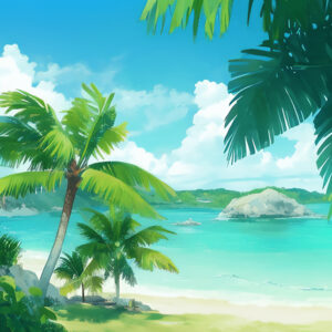 アクリル背景ボード《AIシリーズ》（Azure Coastline／碧の海岸線 03）　No.95