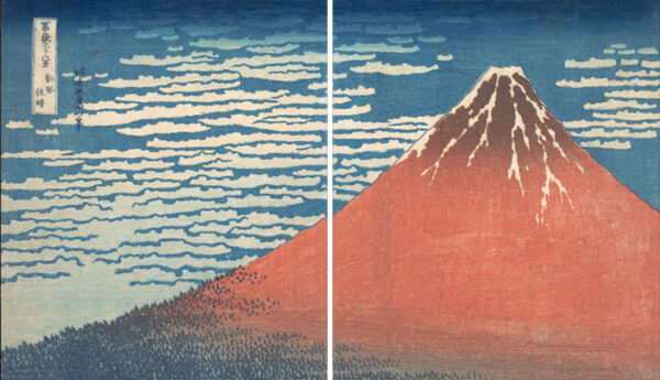 アクリル背景ボード（Fine Wind, Clear Morning (Gaifū kaisei)／赤富士）　No.104