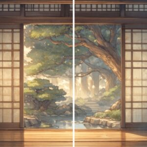 アクリル背景ボード《AIシリーズ》（The Quite Hour in the Fer East 01／極東の静かなひと時　01）　No.34