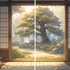 アクリル背景ボード《AIシリーズ》（The Quite Hour in the Fer East 02／極東の静かなひと時　02）　No.35
