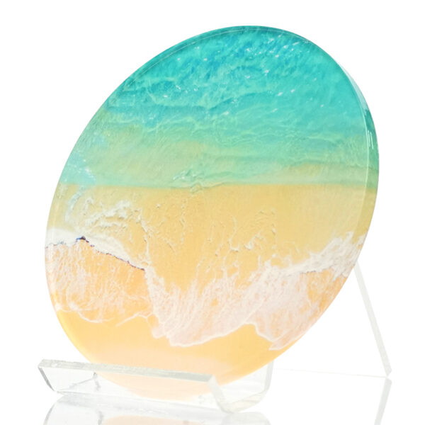 海（Lanikai Beach-ラニカイビーチ）　No.314　直径１０ｃｍ×厚さ５ｍｍ