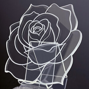 薔薇（透明） No.26　　直径約１５ｃｍ×厚さ５ｍｍ