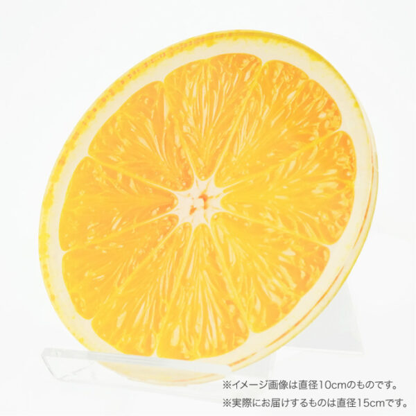 その他柄　（フレッシュ・フルーツ：オレンジ）　No.295　直径１5ｃｍ×厚さ５ｍｍ